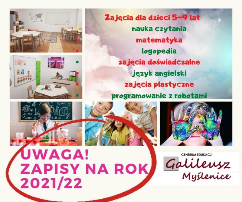 UWAGA! ZAPISY NA ZAJĘCIA DLA DZIECI NA NOWY ROK SZKOLNY 2021/22!